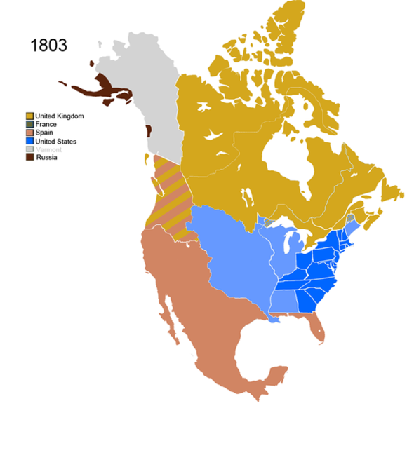 美国政府正在考虑是否要对西班牙动武时，1808年，西班牙本土被法国拿破仑占领。趁此机会，大批美国人迁入佛罗里达。1814年，美国人大规模进军佛罗里达。终于，西班牙意识到对这一区域的统治已力不从心。1819年2月22日，美西签订条约，美国仅花了500万美元就获得15万多平方公里的佛罗里达。