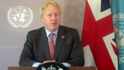 英首相约翰逊在联合国发表讲话 呼吁全球团结抗击疫情
