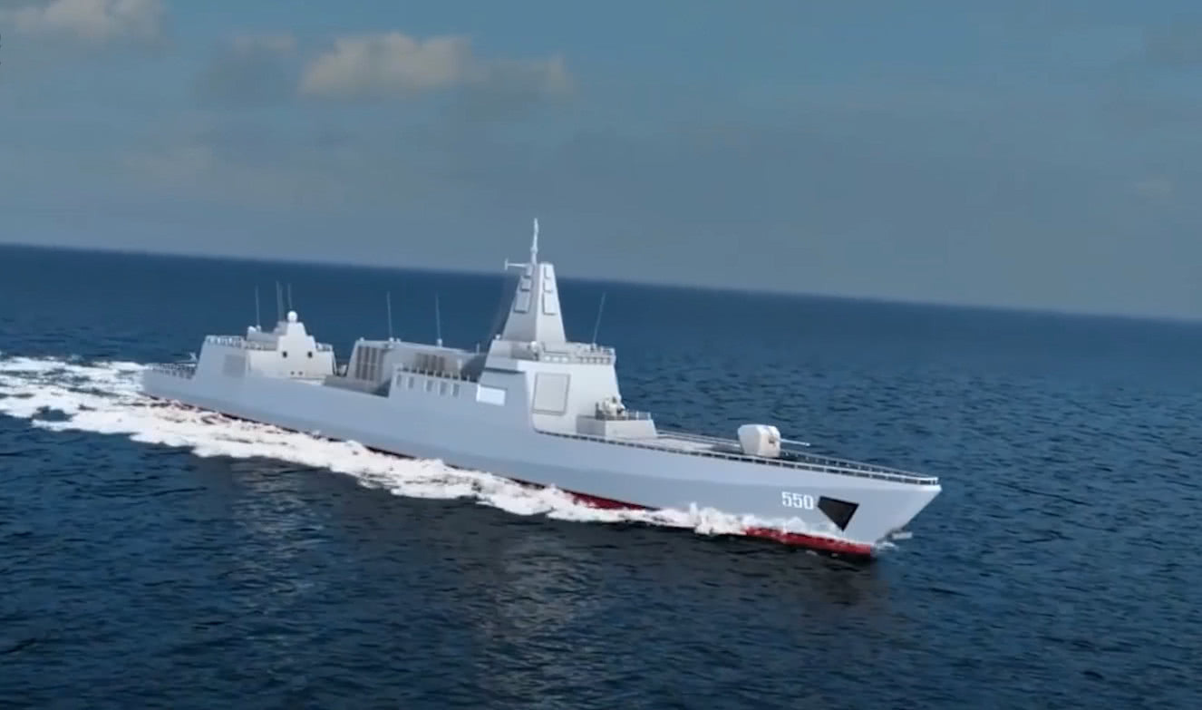 055万吨大驱突然东海试航 巨大舰体狂飙拉出涡流
