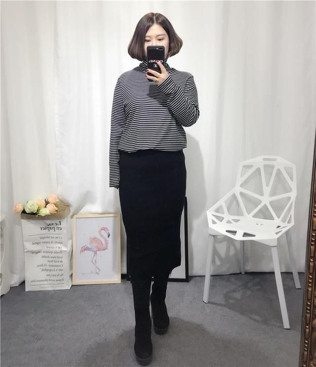 谁说冬天不能穿半身裙,这款针织裙两面可穿,洋