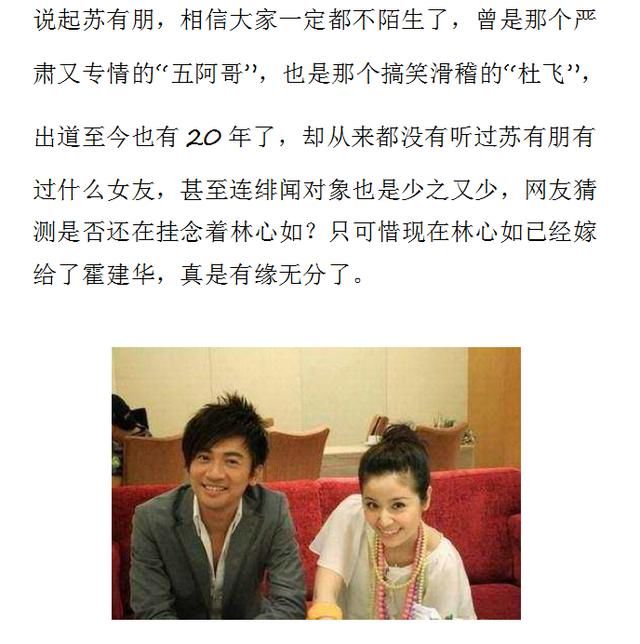 苏有朋隐婚14年妻子近照,林心如泪崩了,怪不得苏导不守40岁之约