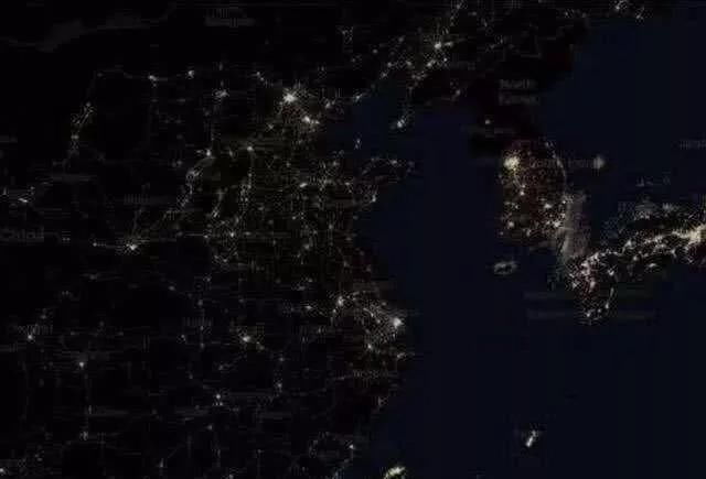 中日韩三国卫星夜景照片对比:看完才知道三者