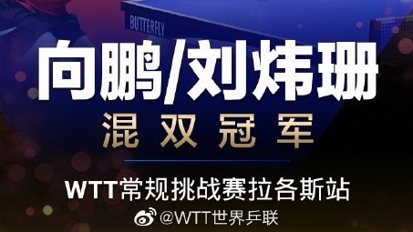 WTT常规挑战赛拉各斯站 向鹏/刘炜珊夺得混双冠军