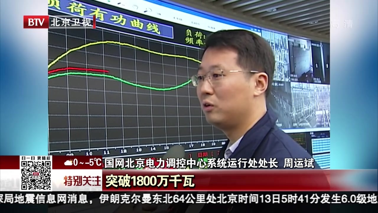 北京电网创冬季用电负荷历史新高