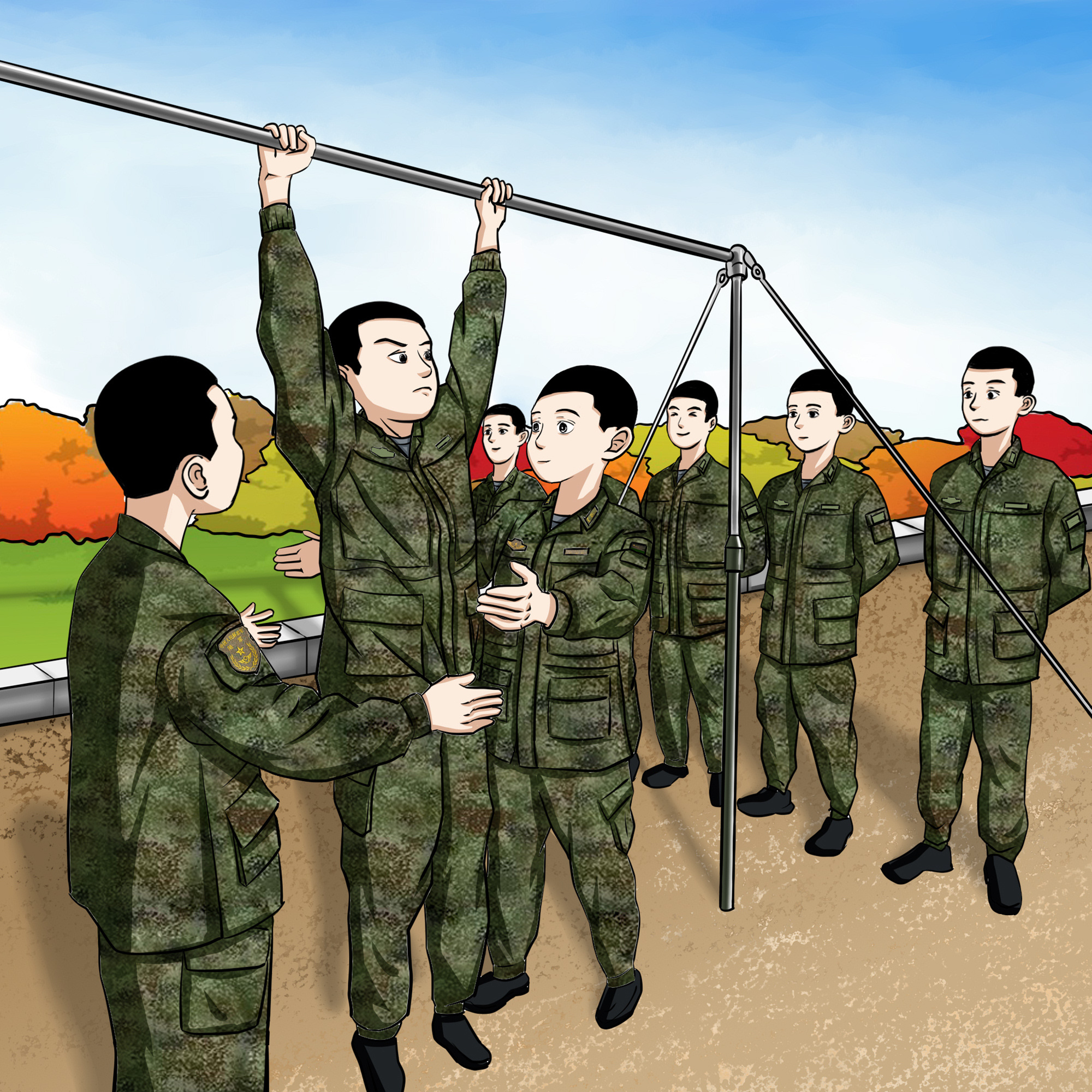 部队训练漫画图片