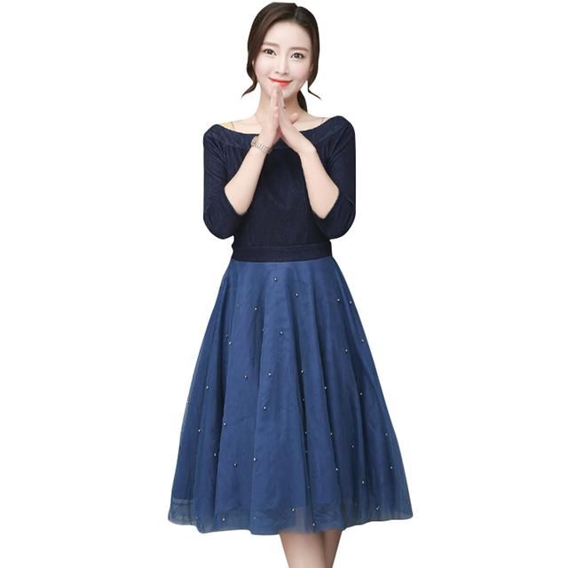 胖女人春季穿搭;大码连衣裙+女单鞋,怎一个美