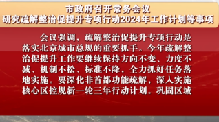 市政府召开会议 研究疏解整治促提升专项行动2024年工作计划等事项 市政府召开会议 研究疏解整治促提升专项行动2024年工作计划等事项