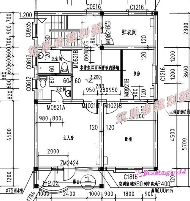 15万90平方米8x12米方正大方二层农村别墅房