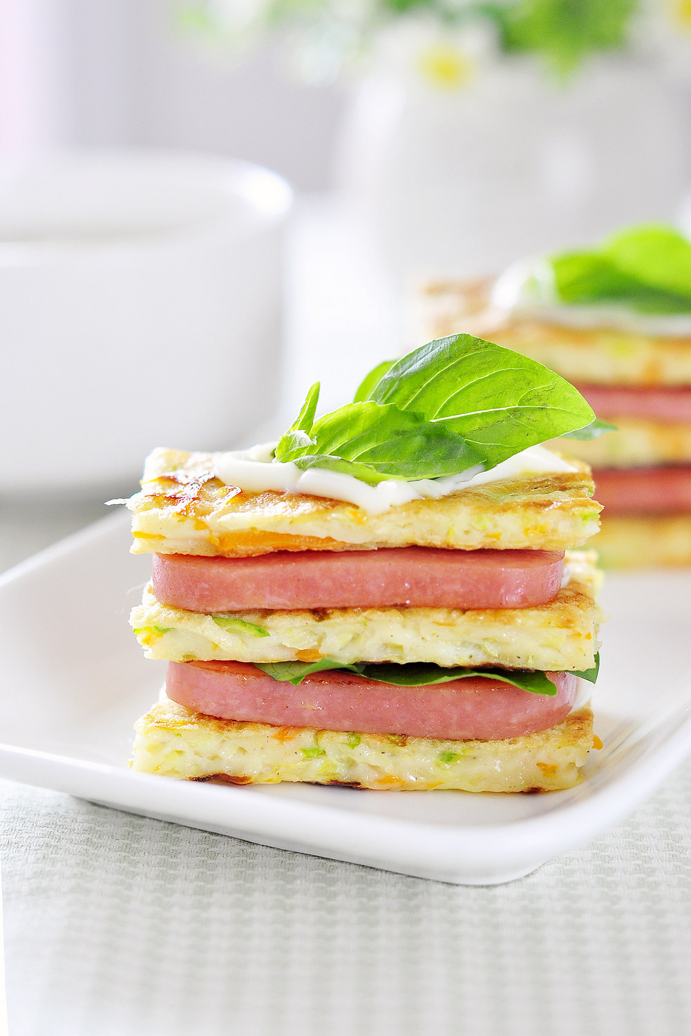 8.夹心西葫芦做好了,中式三明治.