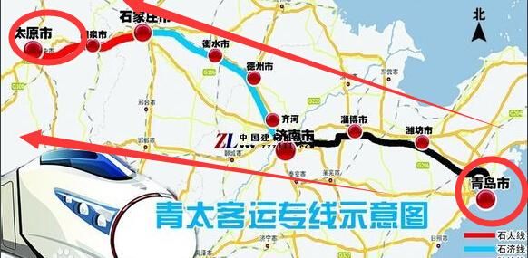 青岛到太原在修建一条高铁,预计今年年底全线