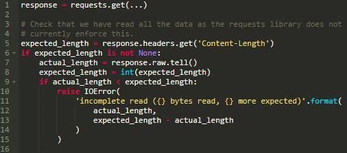 不完整的Http读取和Python中的Requests库