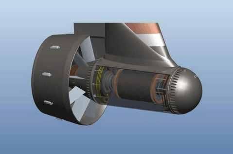 据马院士介绍,这项独具特色的潜艇无轴泵推技术,比美国采用喷水无轴