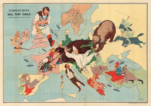 宣传画里的第一次世界大战地图