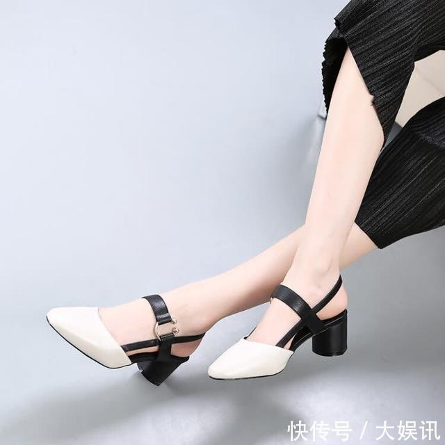 一字扣带高跟凉鞋,竟然也可以这么美!