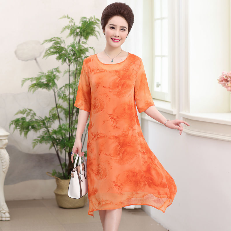 找到了!夏季主流真丝连衣裙,适合60后的女人,高