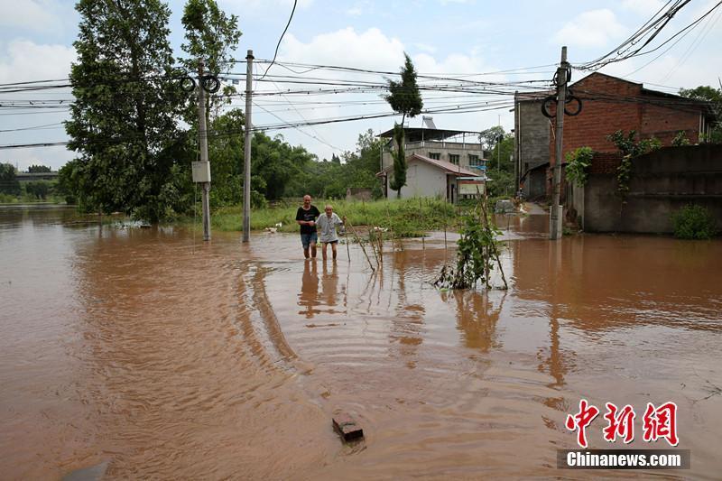 四川內江遭遇狂風暴雨襲擊 房屋被淹大樹折斷