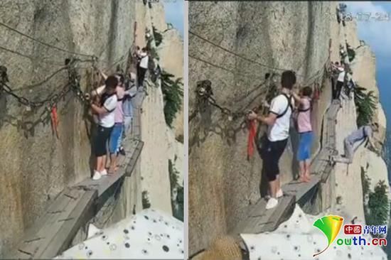 华山栈道一男子坠亡 景区:将实名审查游客