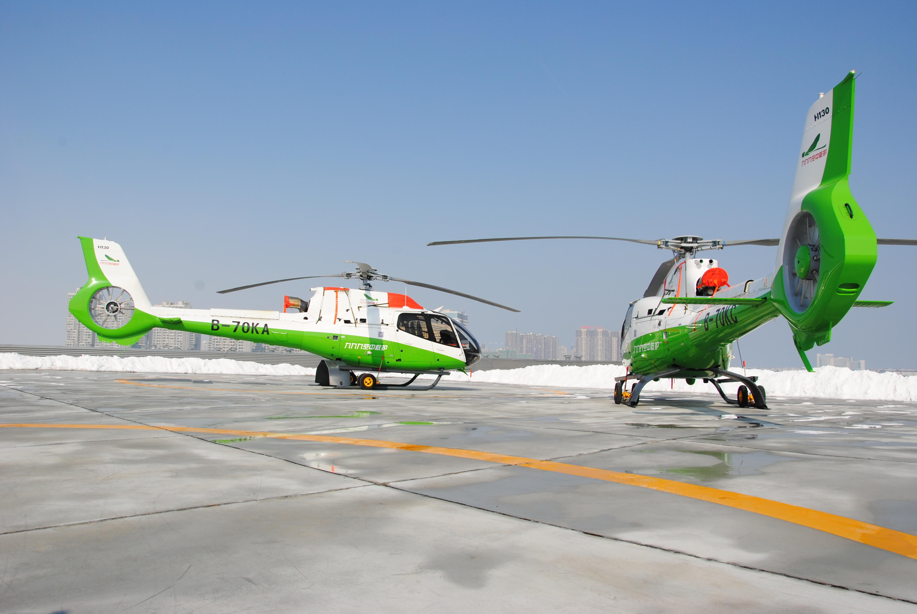 九九九空中救护直升机航拍大烟台!震撼图片发布!