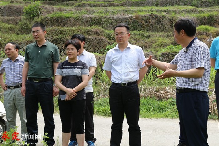 永定区领导调研环保督察重点信访件落实整改工作