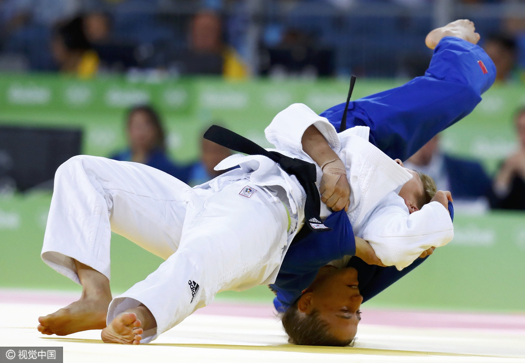 016年08月06日，巴西里约热内卢，2016里约奥运会柔道女子48KG级决赛，阿根廷选手帕雷托战胜韩国选手Jeong Bokyeong夺冠。