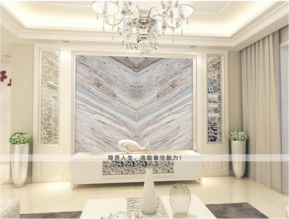 大理石瓷砖背景墙,把客厅、尊贵的一面展示给朋友