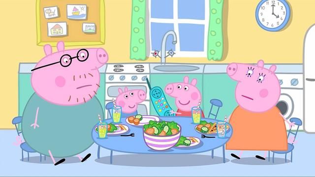 小猪佩奇,猪爷爷会修理闹钟和电脑他要玩小鸡