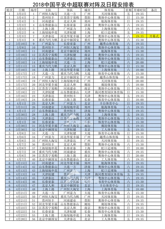 鲁能新赛季赛程出炉啦!首战亚泰末轮客战上港
