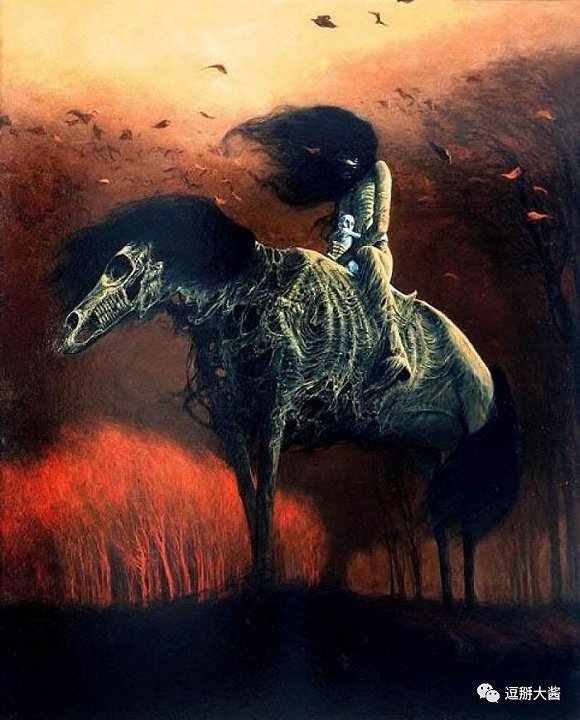 于是他用的充满好奇的思想,创作了一系列反乌托邦超现实主义绘画,充斥