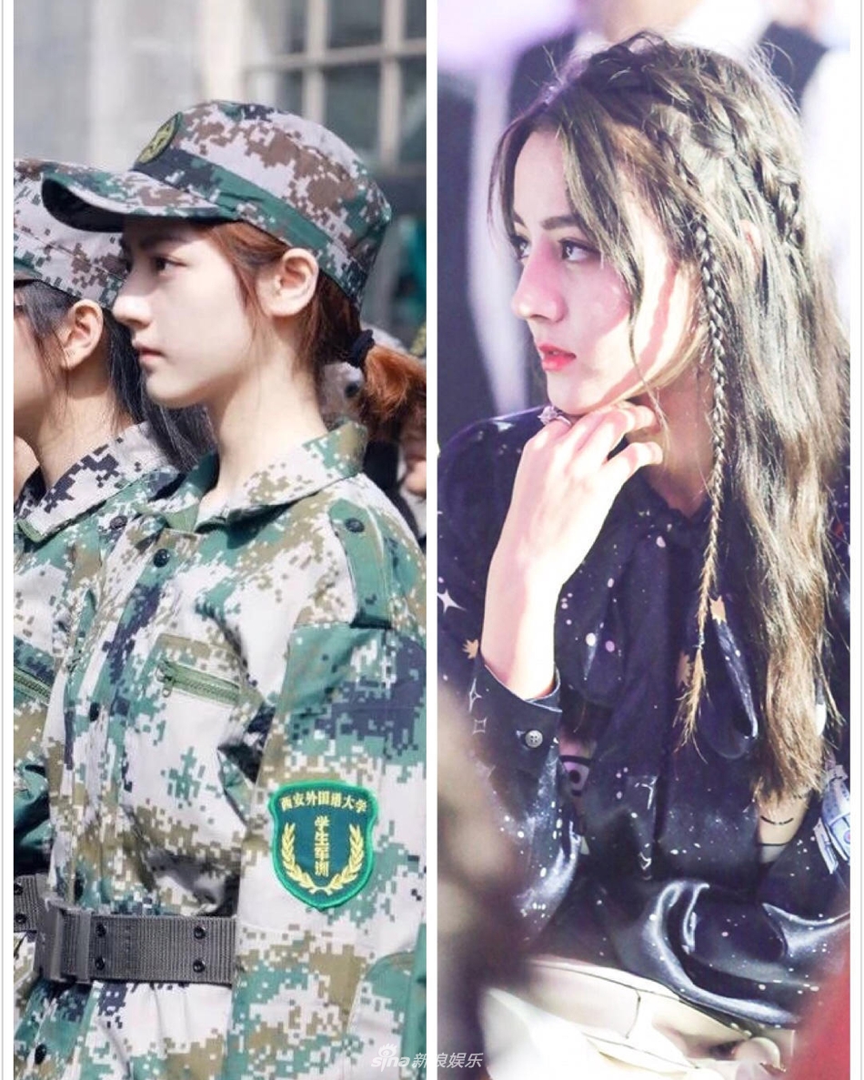 西安大一新生军训侧脸照撞脸迪丽热巴走红网络(图)