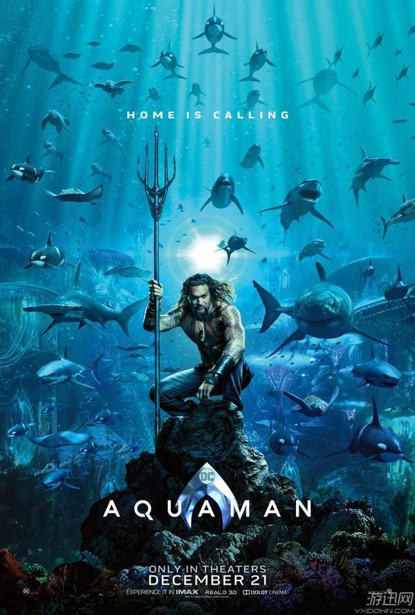 DC电影《海王》海报正式曝光 肌肉男神操控鲨