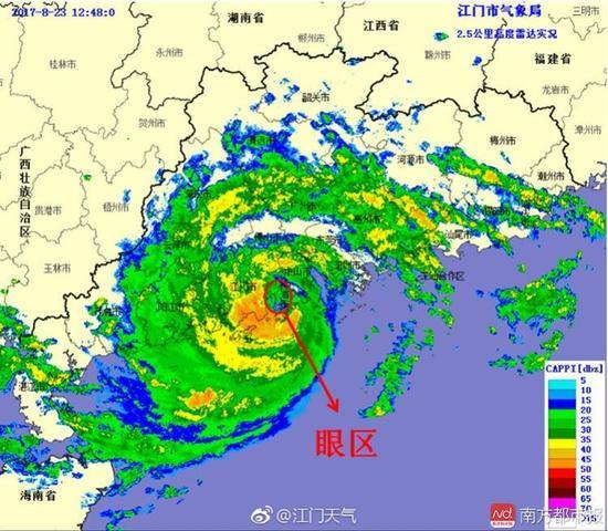 “天鸽”台风眼区有多大？ 直径达50—60公里