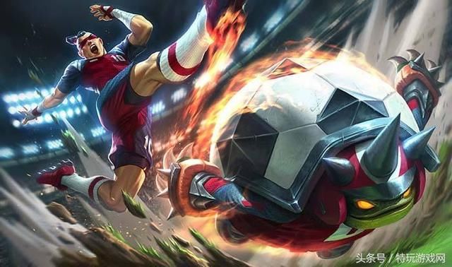 《英雄联盟》足球小子盲僧脚踢龙龟 大虫子加
