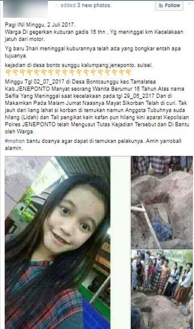 猥亵尸体?修炼黑巫术?16岁少女下葬3天后坟墓被挖、舌头被割 猥亵尸体?修炼黑巫术?16岁少女下葬3天后坟墓被挖、舌头被割