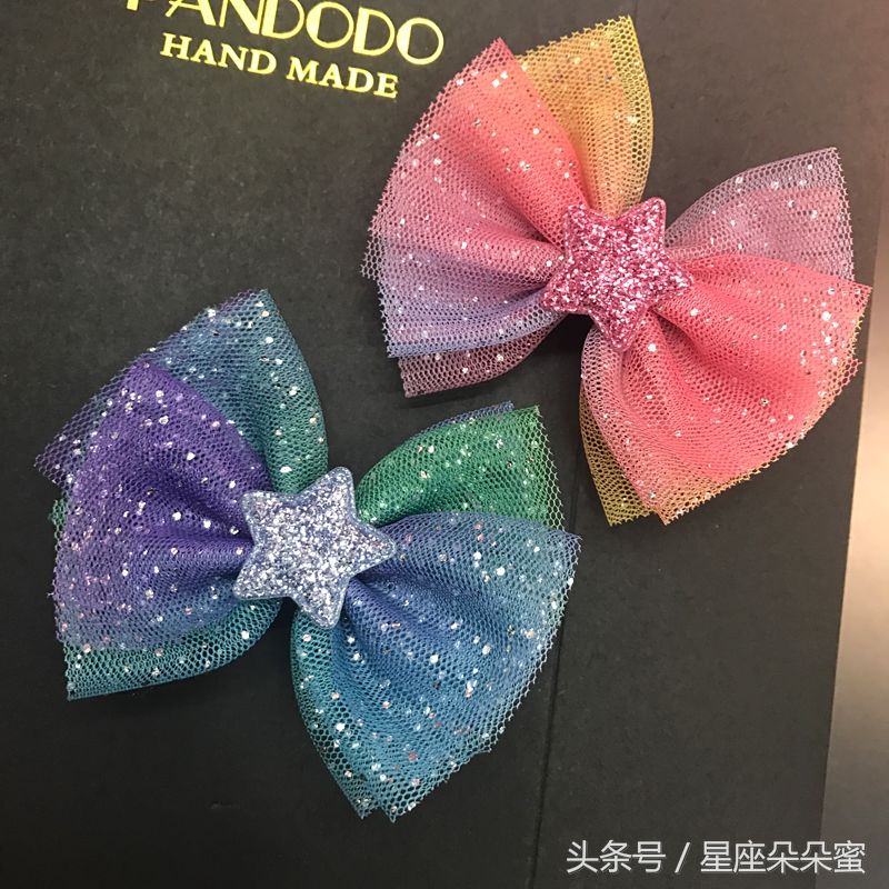 12星座专属蝴蝶结发夹,水瓶座的七彩发夹最好