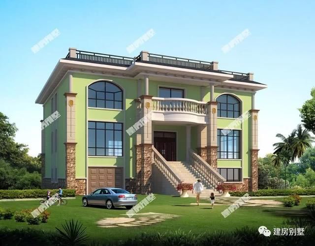 2款平屋顶设计的农村别墅,第一款有地下室,气