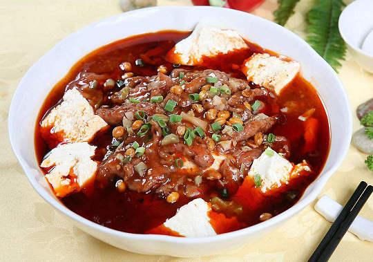 四川小吃牛肉豆花,喜欢吃辣的朋友不要错过了