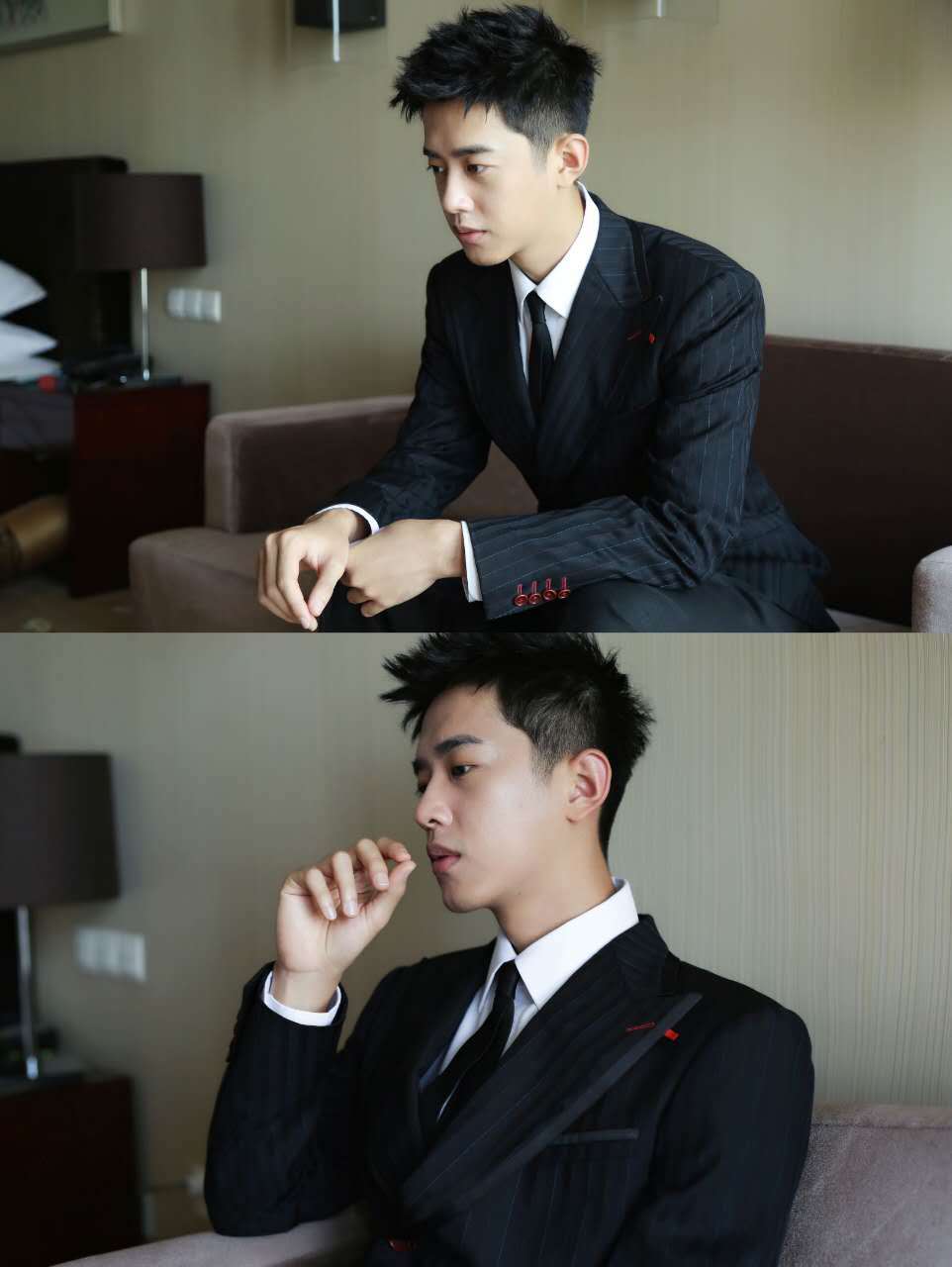 梁靖康曝西服照写真 尽显青春优雅气质