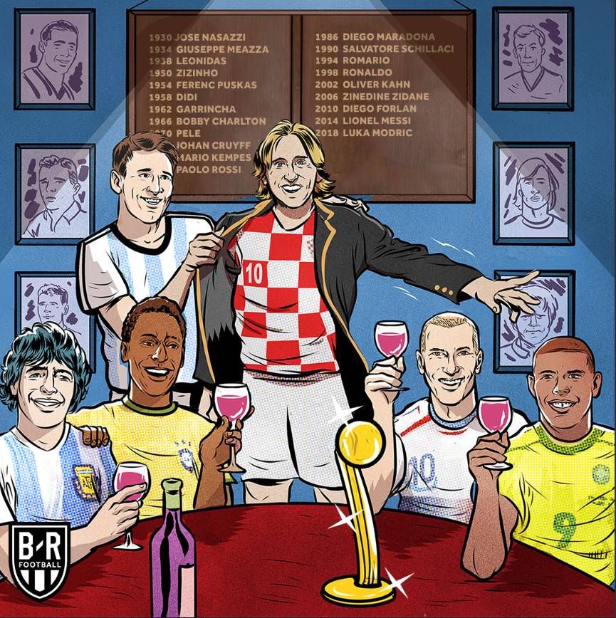 官方:莫德里奇获评世界杯金球奖 阿扎尔银球格