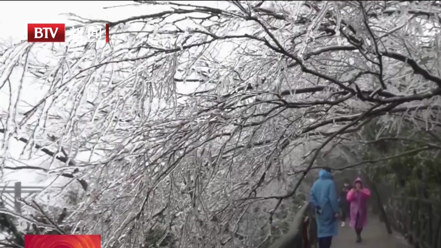 湖南：张家界迎入冬首场降雪  天门山银装素裹美如画