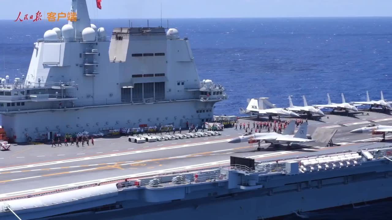 双航母编队演练现场画面,来了!_北京时间