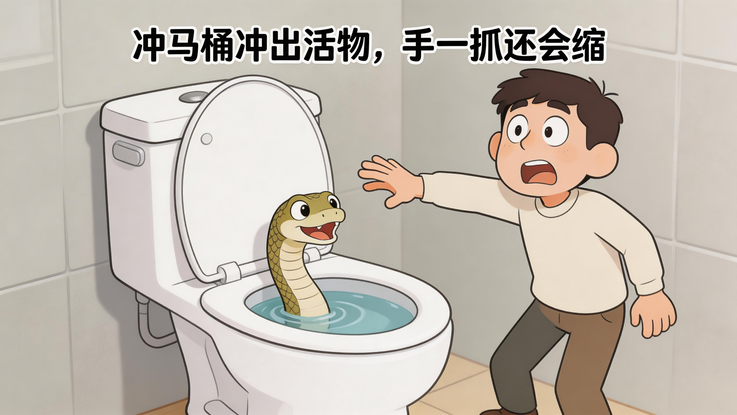 冲马桶冲出活物,手一抓还会缩 冲马桶冲出活物,手一抓还会缩