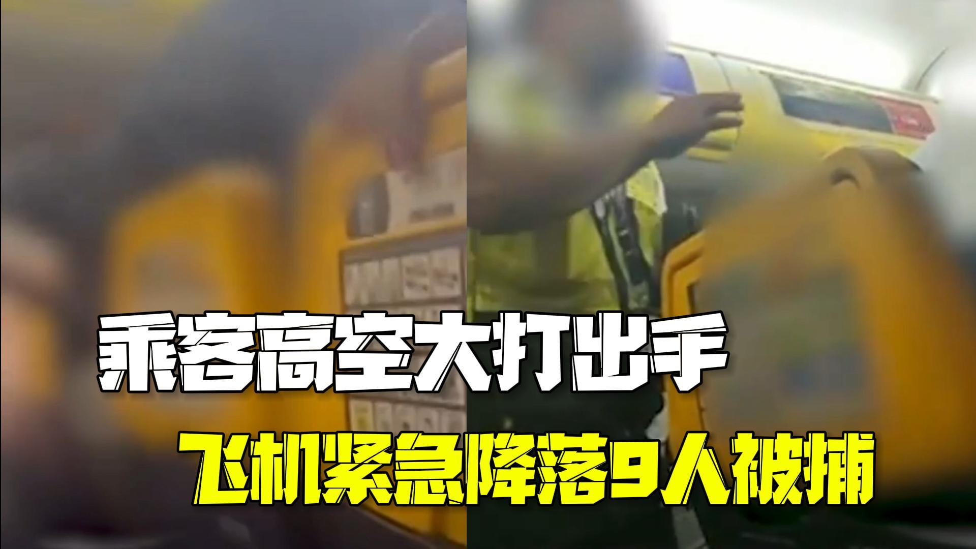 乘客万米高空大打出手 飞机紧急降落9人被捕 乘客万米高空大打出手 飞机紧急降落9人被捕