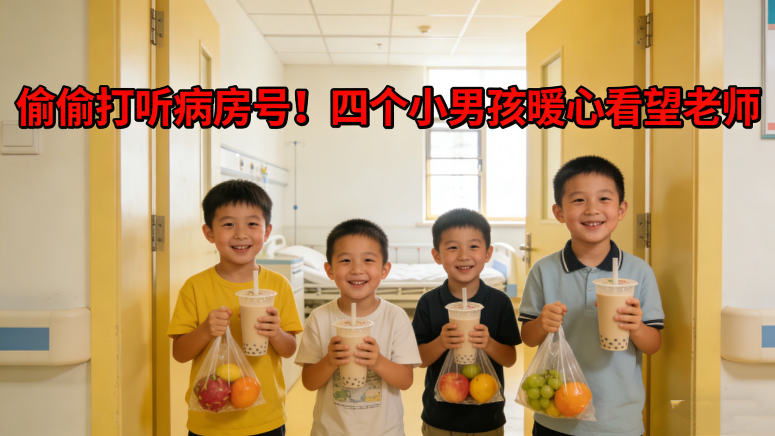 偷偷打听病房号!四个小男孩暖心看望老师 偷偷打听病房号!四个小男孩暖心看望老师