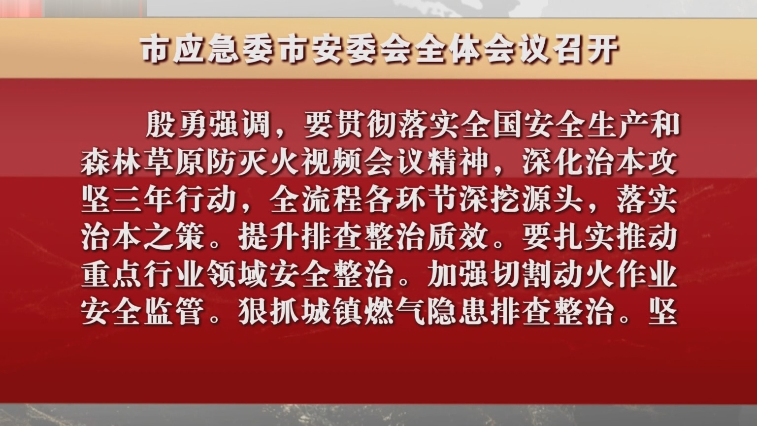 市应急委市安委会全体会议召开
