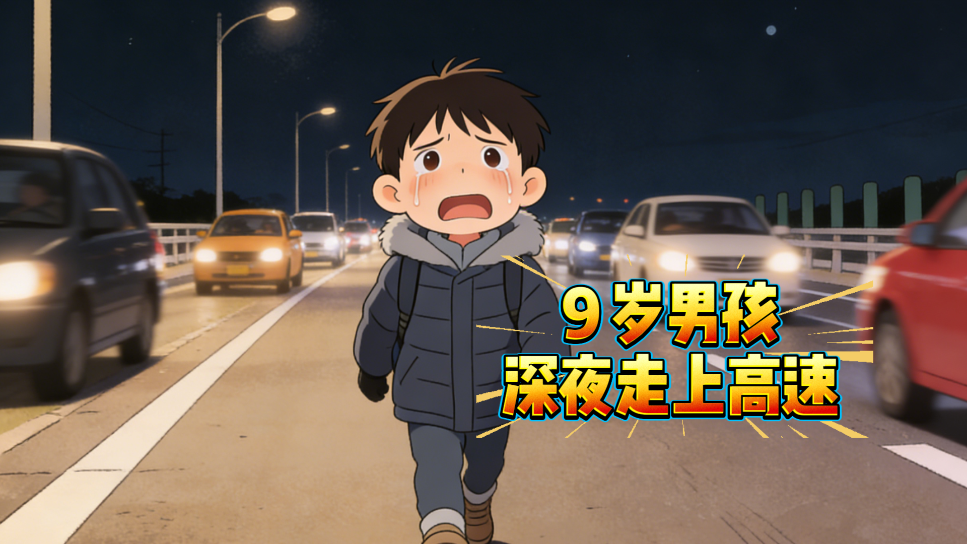 好险!9岁男孩深夜走上高速 好险!9岁男孩深夜走上高速