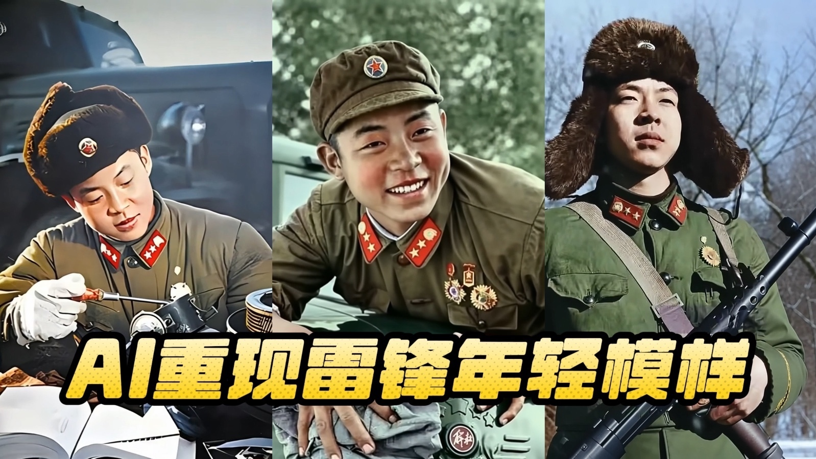 AI重现雷锋经典瞬间！老照片动起来了，他的笑容温暖又治愈