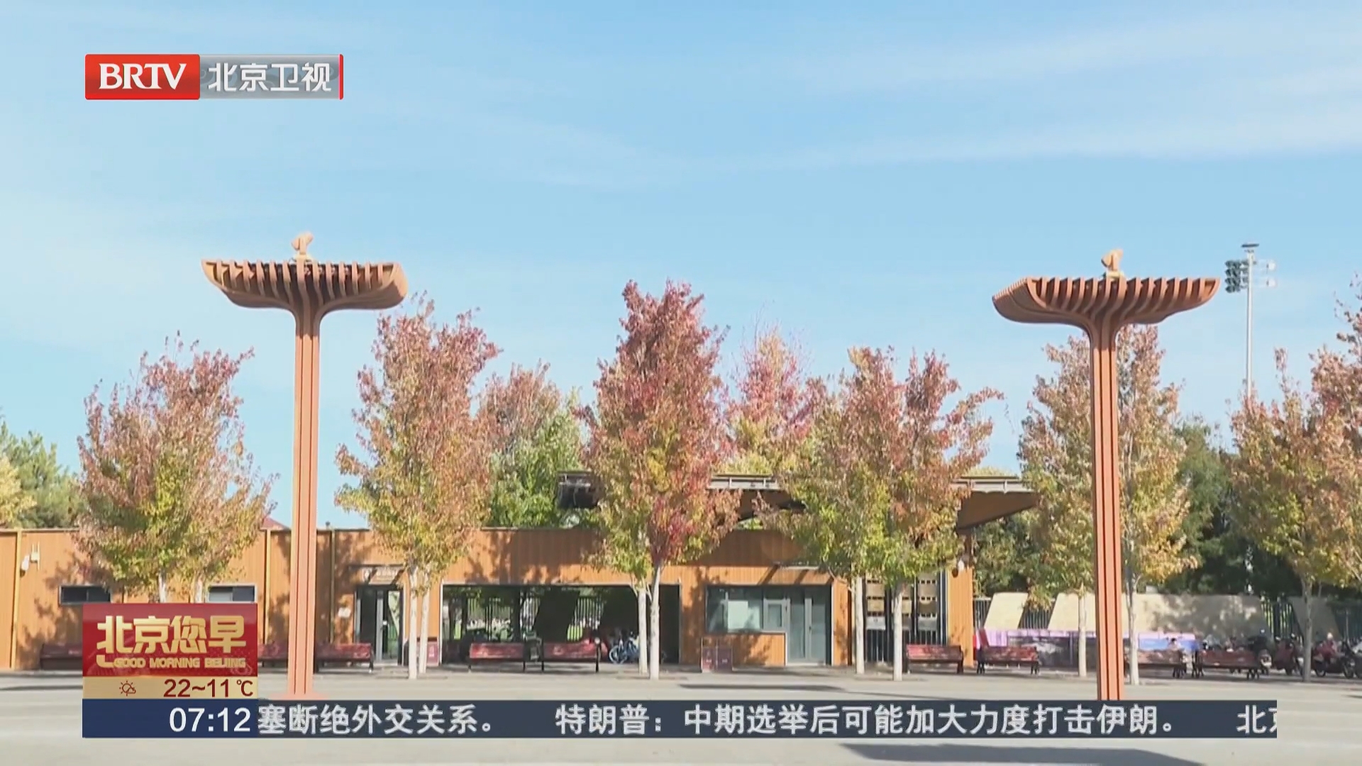 延庆：世园公园红叶正盛 野鸭湖苇浪泛金