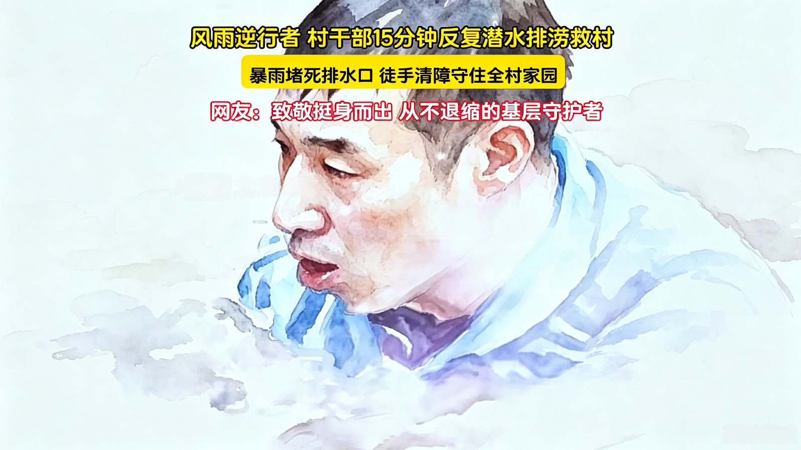 萧山村干部潜入泥水疏通