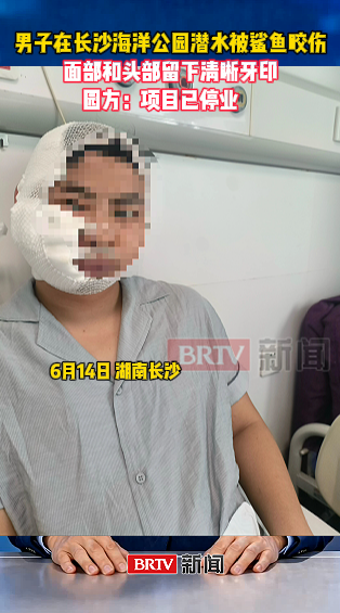 男子在长沙海洋公园潜水被鲨鱼咬伤，园方：项目已停业