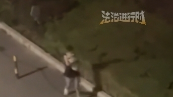 男子凌晨反复将小狗扔进绿化带